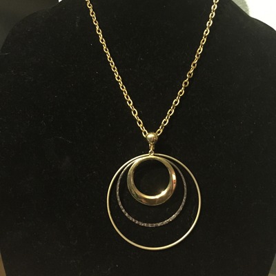 Yellow Gold Chain with Tri Circle Pendant