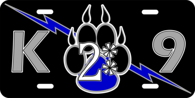2** K-9 license plate
