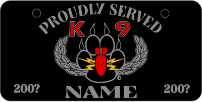 Alpha Explosives Detection K-9 kennel tag