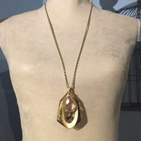 Long Gold Chain with Large Pendant - Thumbnail 2