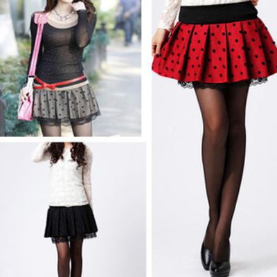 Polka dots lace skirt