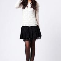 Polka Dots Lace Skirt - Thumbnail 4