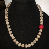 Clear Beads with a Solid Single Red Bead - Thumbnail 1
