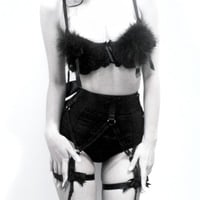 Ravish Me Garter ( Black + Silver ) - Thumbnail 3