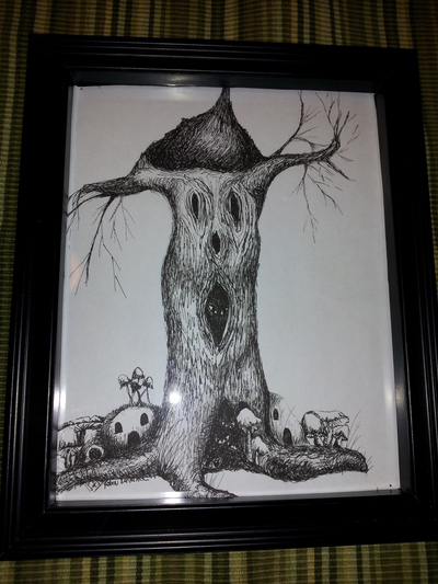 The Living Tree original ink sketch print