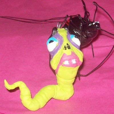 Corpse bride maggot and spider earrings