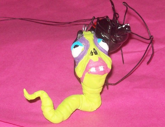 Corpse Bride Maggot and Spider Earrings