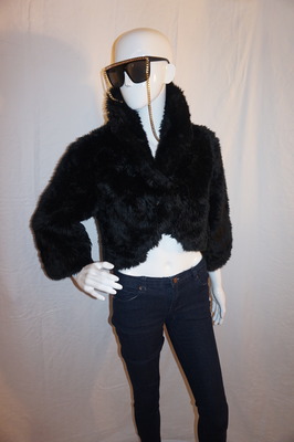 Vintage finesse black fur throw size s-m
