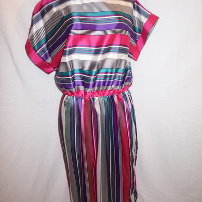 Vintage joan curtis white colorful dress size xl
