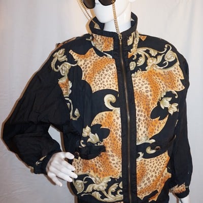 Vintage casual corner black/gold bomber jacket size m