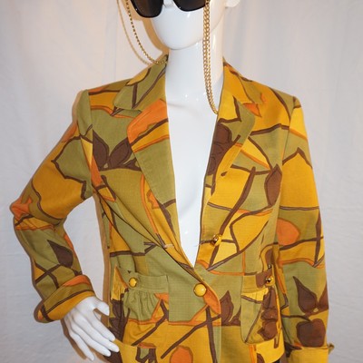 Vintage kasper green/yellow blazer size s