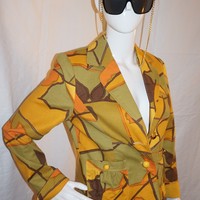 Vintage Kasper Green/Yellow Blazer Size S - Thumbnail 1