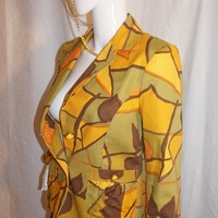 Vintage Kasper Green/Yellow Blazer Size S - Thumbnail 2