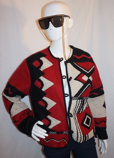 Vintage cold water creek red/black jacket (missing a button) size l