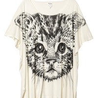 Loose Style Cat Print Shirt - Thumbnail 3