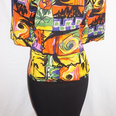 Vintage mic multi-color/black dress size 1x-2x