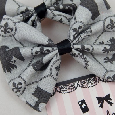 Winter is coming house crests fabric hair bow - game of thrones inspired hair clip accessory - Thumbnail 3