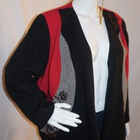 Vintage Chico's Black & Red Throw, Size 1X - Thumbnail 1