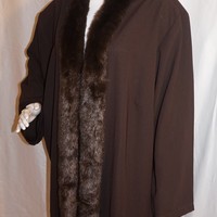 Vintage Anna Maxwell Brown Trench Jacket, Size 3X - Thumbnail 2