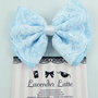 Baby Blue Pastel Polkadot Hair Bow with Delicate White Lace Overlay -- Vintage Insprired Hair Clip-2