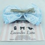Baby Blue Pastel Polkadot Hair Bow with Delicate White Lace Overlay -- Vintage Insprired Hair Clip-3