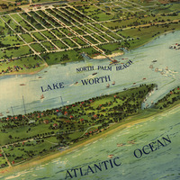 West Palm Beach, FL in 1915 - Bird's Eye View Map, Aerial, Panorama, Vintage, Antique, Reproduction, Giclée, Framable, Fine Art, Wall art - Thumbnail 3