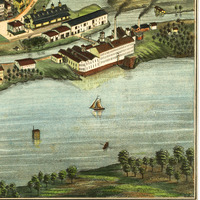 Windsor Locks, CT in 1877 - Bird's Eye View, Aerial map, Panorama, Vintage map, Antique map, Giclée, Framable map, Fine Art, Wall art - Thumbnail 3