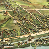 Windsor Locks, CT in 1877 - Bird's Eye View, Aerial map, Panorama, Vintage map, Antique map, Giclée, Framable map, Fine Art, Wall art - Thumbnail 4