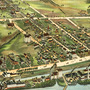 Windsor Locks, CT in 1877 - Bird's Eye View, Aerial map, Panorama, Vintage map, Antique map, Giclée, Framable map, Fine Art, Wall art-4