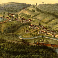 Alton & Alton Bay, NH in 1888 - Bird's Eye View Map, Aerial, Panorama, Vintage, Antique, Reproduction, Giclée, Framable, Fine Art - Thumbnail 3