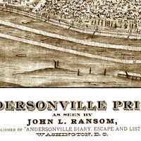 Andersonville Prison, GA - Created 1882 - Bird's Eye View Map, Aerial, Panorama, Vintage, Antique, Reproduction, Giclée, Framable, Fine Art - Thumbnail 3