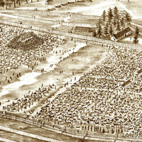 Andersonville Prison, GA - Created 1882 - Bird's Eye View Map, Aerial, Panorama, Vintage, Antique, Reproduction, Giclée, Framable, Fine Art - Thumbnail 1