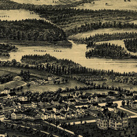 Wolfeboro, NH in 1889 - Bird's Eye View Map, Aerial, Panorama, Vintage, Antique, Reproduction, Giclée, Framable, Fine Art - Thumbnail 3