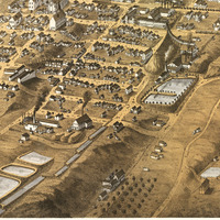 Virginia City, Nevada in 1875 - Bird's Eye View Map, Aerial, Panorama, Vintage, Antique, Reproduction, Giclée, Framable, Fine Art - Thumbnail 1