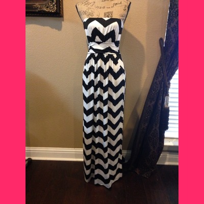 Black & White Chevron Maxi Dress