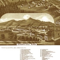 St. Johnsbury, VT in 1884 - Bird's Eye View Map, Aerial map, Panorama, Vintage map, Antique map, Reproduction, Giclée, Wall map, Framable - Thumbnail 2