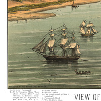 San Francisco, CA in 1846 - Bird's Eye View Map, Aerial, Panorama, Vintage map, Antique map, Reproduction, Giclée, Framable map, Fine Art - Thumbnail 2