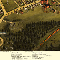 Rochester, NH in 1877 - Bird's Eye View Map, Aerial, Panorama, Vintage, Antique, Reproduction, Giclée, Framable, Fine Art - Thumbnail 2