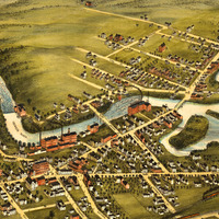 Rochester, NH in 1877 - Bird's Eye View Map, Aerial, Panorama, Vintage, Antique, Reproduction, Giclée, Framable, Fine Art - Thumbnail 4