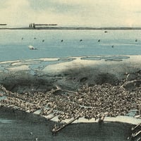 Provincetown, MA in 1910 - Bird's Eye View Map, Aerial Map, Panorama, Vintage Map, Antique Map, Reproduction, Giclée, Framable Map, Fine Art - Thumbnail 3