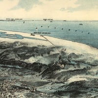 Provincetown, MA in 1910 - Bird's Eye View Map, Aerial Map, Panorama, Vintage Map, Antique Map, Reproduction, Giclée, Framable Map, Fine Art - Thumbnail 4