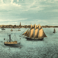 Provincetown, MA in 1877 - Bird's Eye View Map, Aerial, Panorama, Vintage, Antique, Reproduction, Giclée, Framable, Fine Art - Thumbnail 3