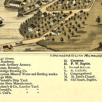 Portsmouth, NH in 1877 - Bird's Eye View Map, Aerial, Panorama, Vintage, Antique, Reproduction, Giclée, Framable, Fine Art - Thumbnail 4