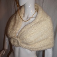 Vintage Cream Neck Piece, Size S - Thumbnail 2