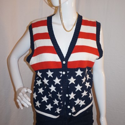 Vintage flag vest, size s