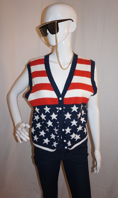 Vintage flag vest, size s