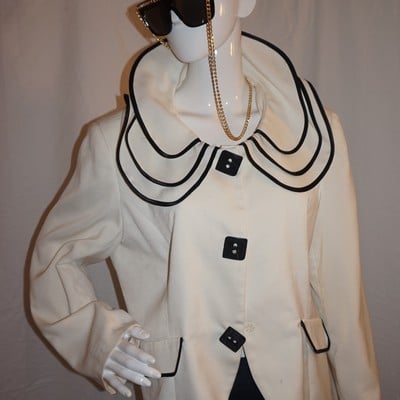 Vintage midnight velvet cream & black jacket, size 1x