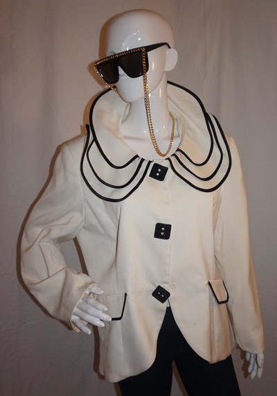 Vintage midnight velvet cream & black jacket, size 1x