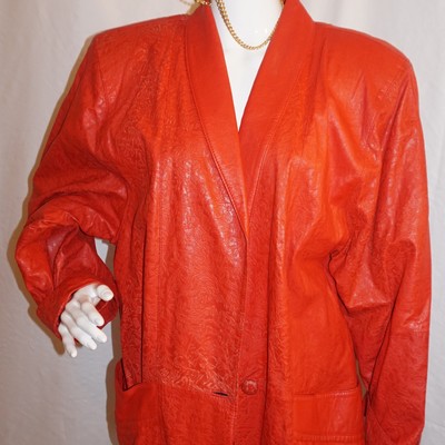 Vintage red leather blazer, size 1x
