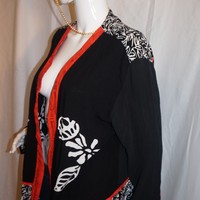 Vintage Black, White & Red Throw Size XL - Thumbnail 2